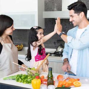 family cooking high 5 kitchen